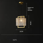 Copper Round Rectangular Hanging Pendant Light for Foyer Dinning Room