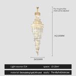Light Luxury Rotating Crystal Chandelier for Villa Living Room