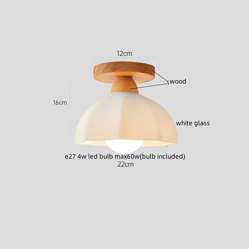 Walnut LED Ceiling Lamp Modern Indoor Lighting Fixture
