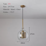 Nordic Glass Pendant Light for Kitchen Coffee Bar Dining