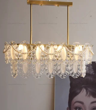 Cream Wind Crystal Chandelier - Elegant French Design for Luxury Living Spaces
