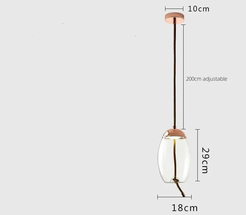 Modern LED Glass Chandelier for Living Room Bedroom Kitchen Pendant Lamp