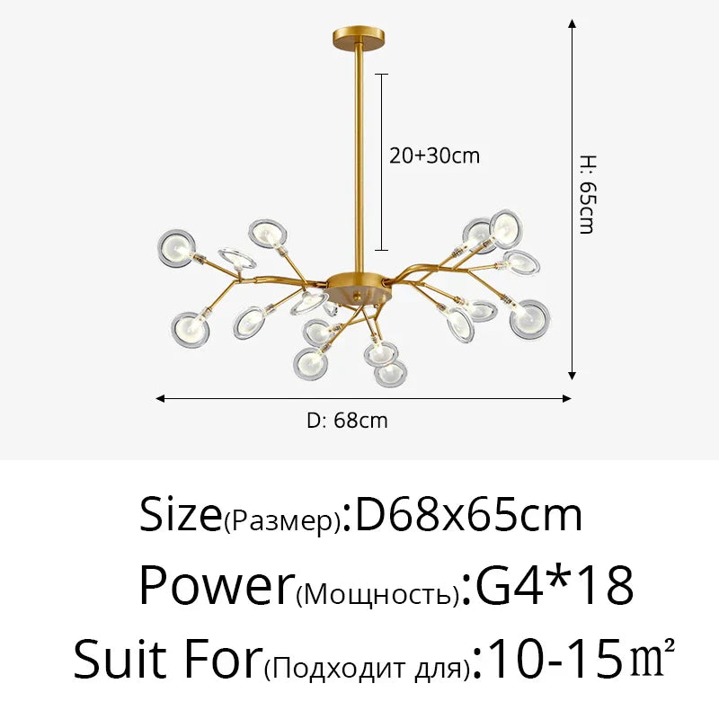 Modern LED Chandelier - Luxurious Nordic Firefly Lamp for Home Indoor Lighting