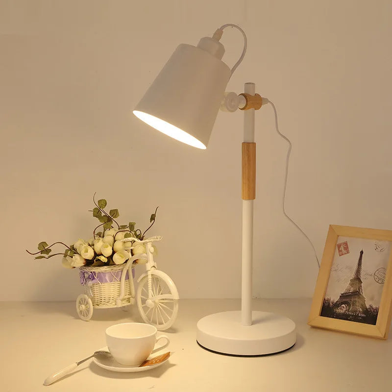 Adjustable Desk Lamp for Children's Bedroom Study, Nordic Style Black White décor