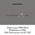 LED Pendant Light - Modern White/Black Long Line for Home, Restaurant, Office