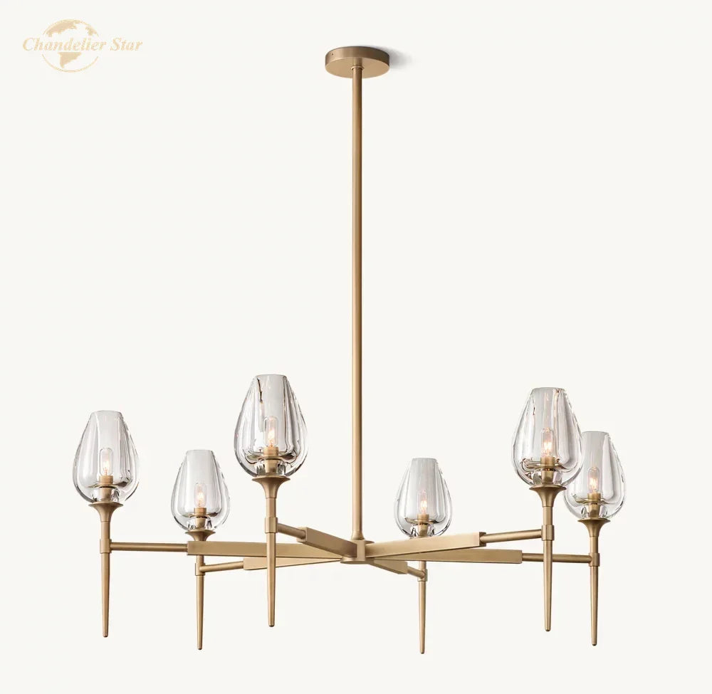 Crystal Tulip Chandelier Pendant Light Living Room Dining Bedroom Luxury Glass Lighting