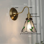 Afralia™ Blue Glass Copper LED Wall Light Fixture Stair Bar Restaurant Bedroom E27