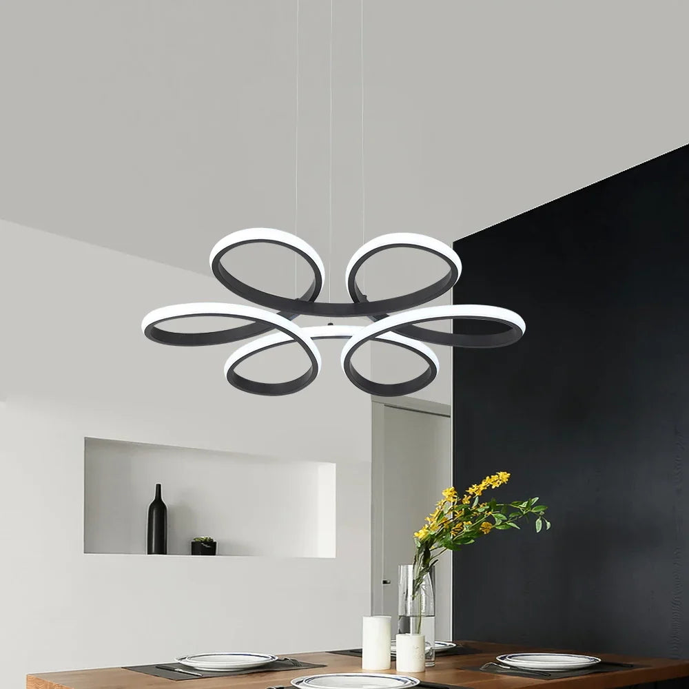 Modern Acrylic Aluminum LED Chandelier with Remote Control Dimming