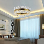 Crystal LED Pendant Light Chrome/Gold Luxury Chandelier for Kitchen Living Room.
