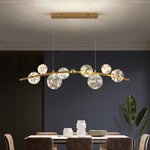 Nordic Glass Globe Pendant Lights Chandelier with 3 Changeable LED Lights