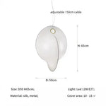 Nordic Silk Chandelier Pendant Lights for Foyer Bedroom Bar, LED Droplight Fixtures