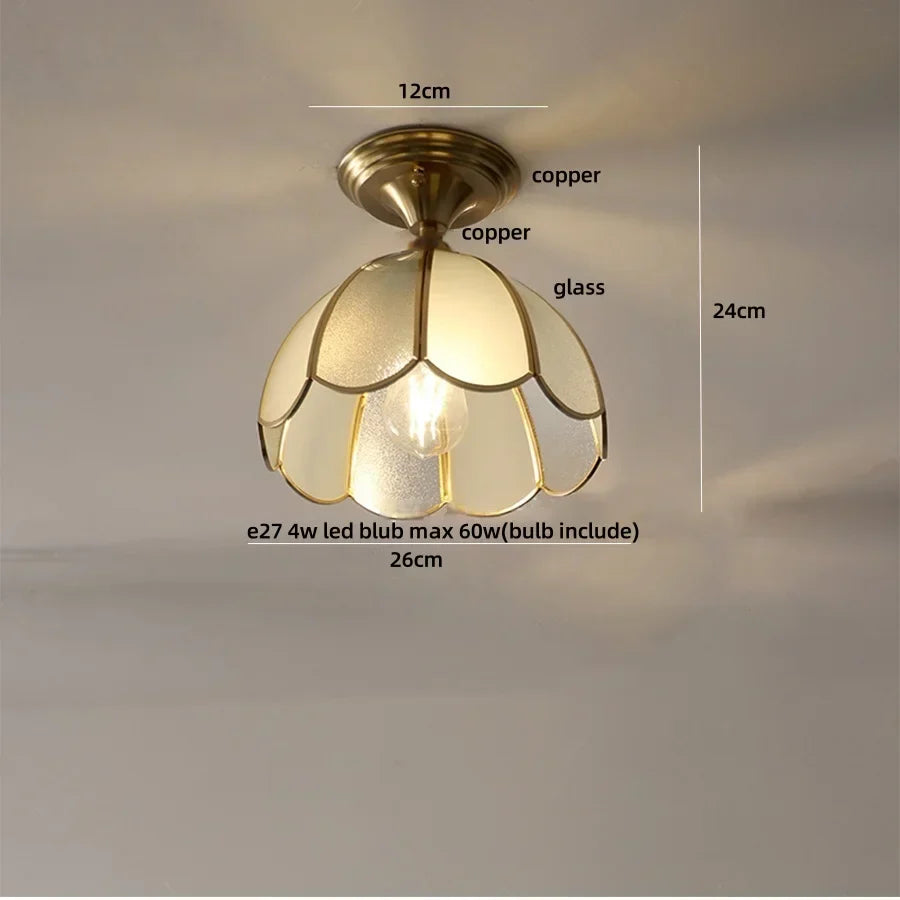 Tiffany Glass LED Ceiling Light - Modern Nordic Style Flush Mount Lamp
