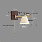 Wood Swing Arm LED Wall Light - Rotatable Bedroom Balcony Bedside Lamp