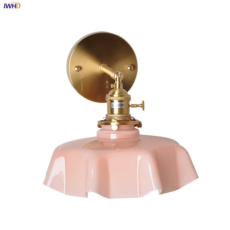 Afralia™ Nordic Copper Glass Wall Sconce LED Light Fixture for Dining Living Room