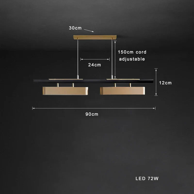 Nordic Gold Stainless Steel Chandelier for Modern Dining Table Decor