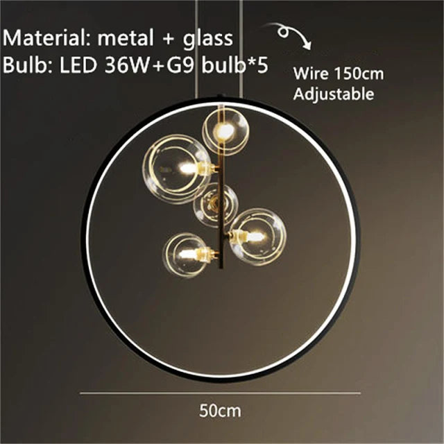 Branching Bubbles Chandelier in Black and Gold for Modern Dining Room