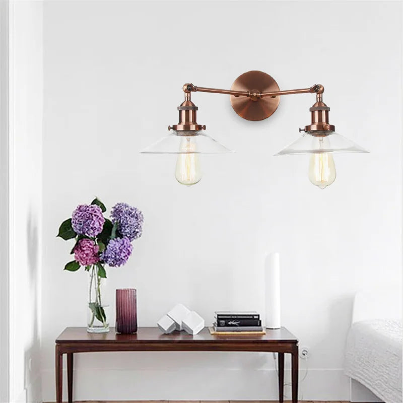 Vintage Loft Art Glass Wall Lamp - LED Study Aisle Bedside Light