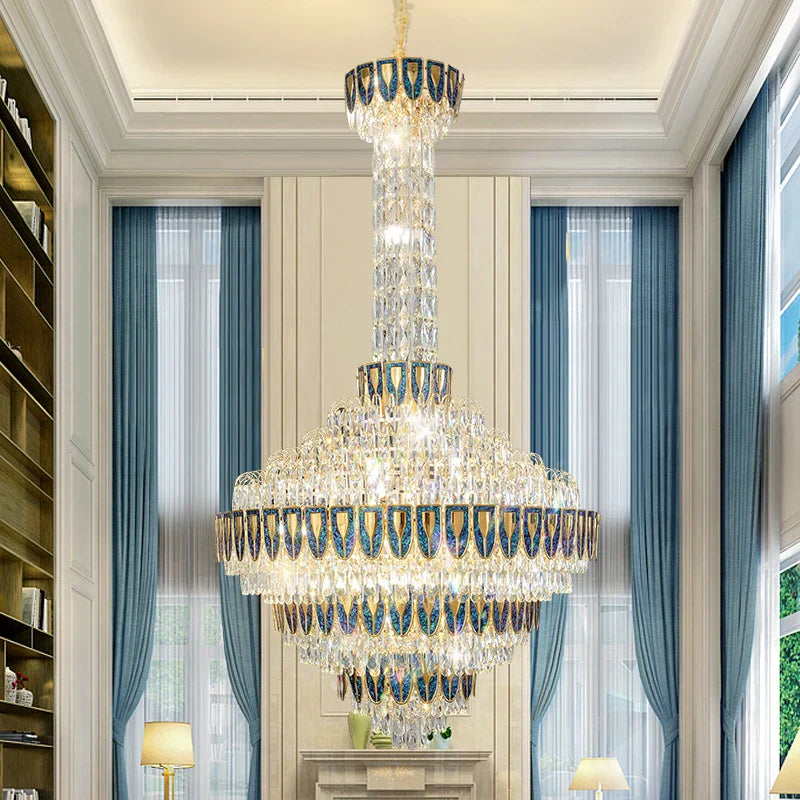Crystal Chandelier for High-End Designer Duplex Living Room