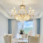European Luxury Crystal Chandelier for Living Room, Duplex Building Lamps
