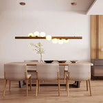 Burly Wood Walnut Glass Pendant Light for Living Room Bar Foyer