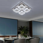 Crystal LED Ceiling Chandelier: Elegant 3-Side Nordic Indoor Light for Living Room