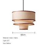 Wabi Sabi Fabric Ceiling Chandelier LED Pendant Lamp for Living Dining Room