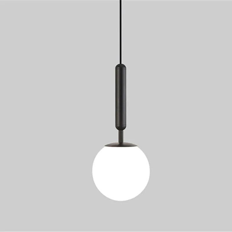 Glass Ball Pendant Lamp LED Hanging Light for Minimalist Living Room
