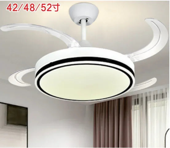 LED Fan Lamp: Modern Invisible Ceiling Chandelier for Living Room, Bedroom & Dining Room