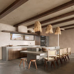 Handwoven Rattan LED Chandelier Pendant Light Fixture for Dining Room & Bar