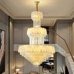 Luxury Spiral Staircase Chandelier for Duplex Villa Hall and Hotel Project