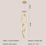 Gold Steel Pendant Light for Home Decor & Bar, Stylish LED Hanging Lamp