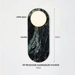 Glass Globe LED Wall Lamp Nordic Modern Stone Bathroom Mirror Light