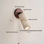 Yellow Travertine LED Wall Lamp with Pull Chain Switch, Japanese Style, Rotate Stair Light