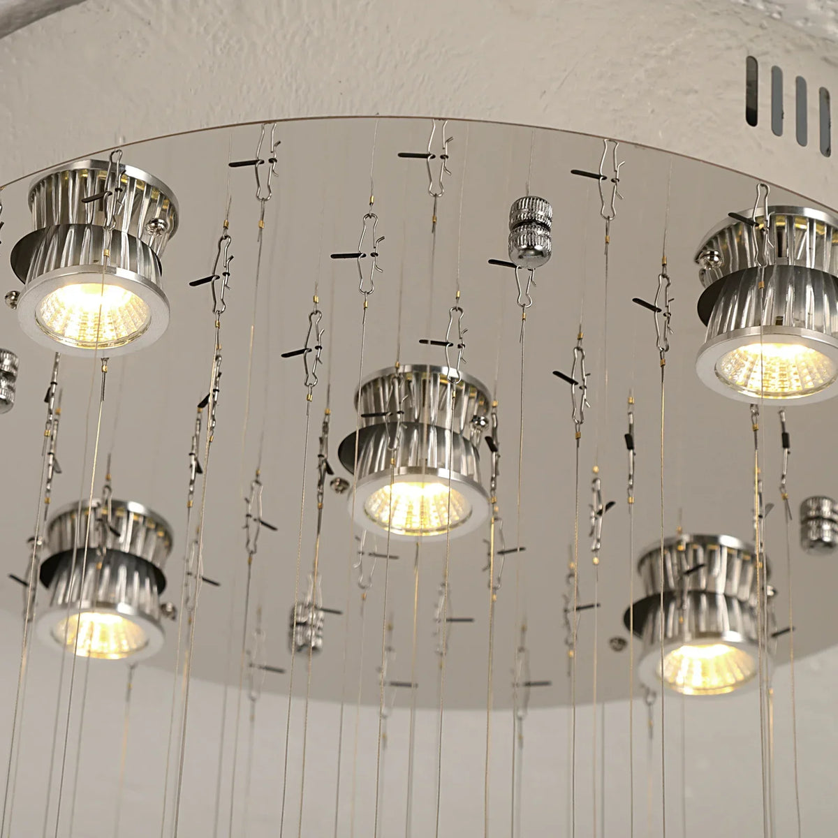 Crystal Ring Pendant Chandelier: Modern Ceiling Light for Living & Dining Room