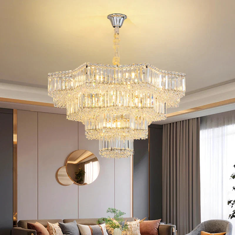 Light Crystal Chandelier: European Style for Living, Dining & Study Rooms