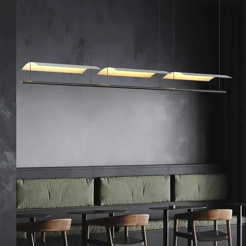 Postmodern Eaves Tile Chandelier LED Pendant Lamp for Designer Restaurant Bar Café