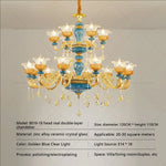 Luxury Ceramic Crystal Chandelier for Living Room, Bedroom, and Restaurant