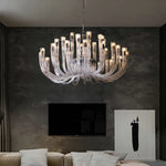 Glass Chandelier LED Hanging Light for Living Room Bedroom Dining Room - 2024 Collection.