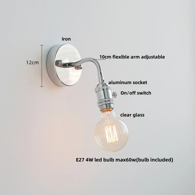 White Ceramic LED Wall Lights Adjustable Modern Bedside Lamp