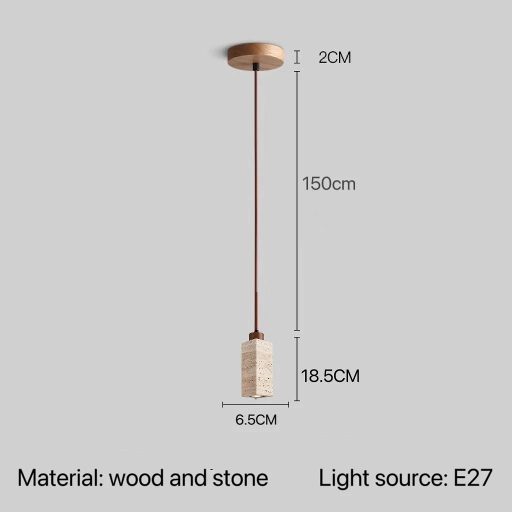 Stone Pendant Lamp: Bedroom Kitchen LED Lighting Fixture