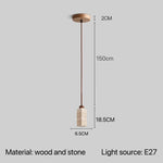 Stone Pendant Lamp: Bedroom Kitchen LED Lighting Fixture