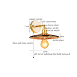 Afralia™ Japanese Amber Glass LED Wall Lamp Copper Vintage Design