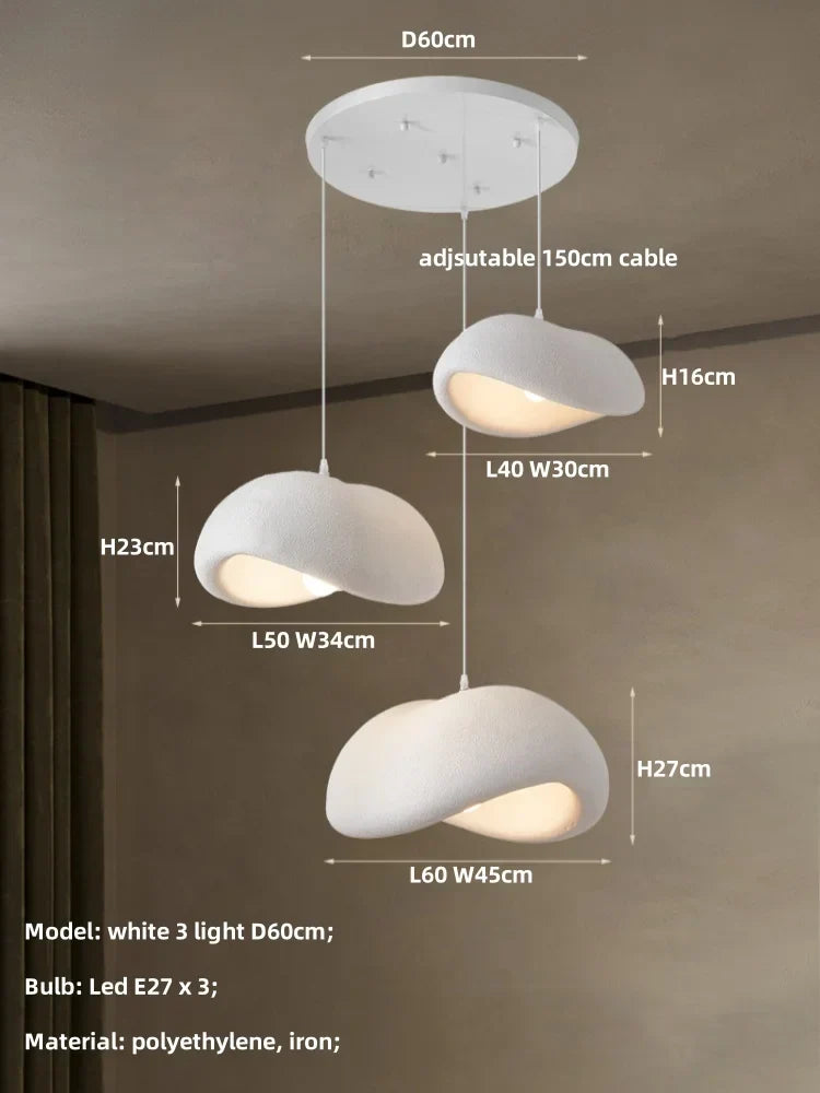 Nordic Loft LED Pendant Lights White Chandelier for Dining Room Decor Luminarias