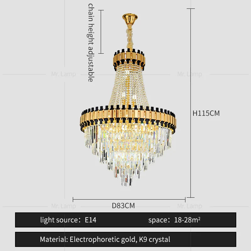 Main Living Room Crystal Chandelier - Post-modern Light Luxury Design