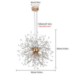 Aluminum Dandelion Pendant Light: Modern Sputnik Hedgehog LED Chandelier for Living & Dining Room