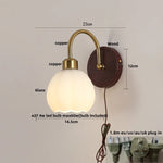Glass LED Wall Sconce with Pull Chain Switch for Hallway, Bedroom, and Foyer