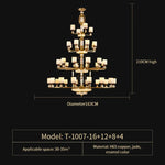 All Copper Jade Chandelier, Modern Chinese Style for Living Room, Bedroom, Dining Room.