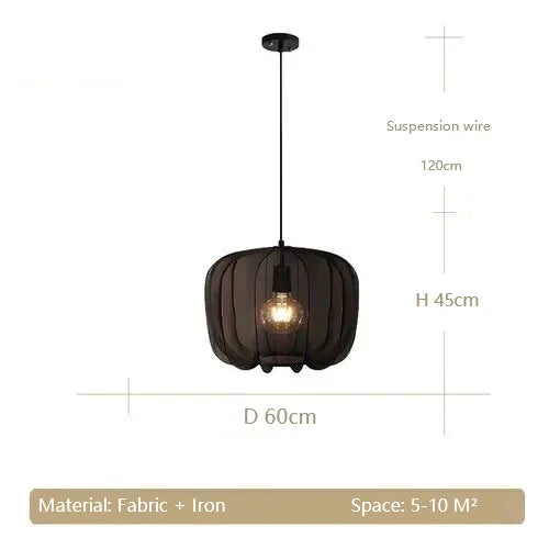 Plumeria Lantern Pendant Light: Minimalist French Country Fabric Lamp for Dining Staircase & Kitchen Island.