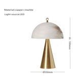 Copper Marble Table Lamps Gold Stone Desk Lighting Bedside Decor Items