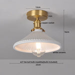 Ceramic LED Ceiling Light Modern White Porch Balcony Luminaria